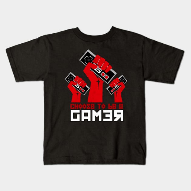 Choose to be a GAMER Kids T-Shirt by AlexRoivas